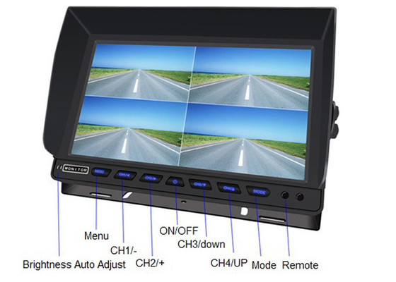 4-kanałowy monitor samochodowy Heavy Duty DVR AHD TFT z podzielonym ekranem dla ciężarówki Van Bus