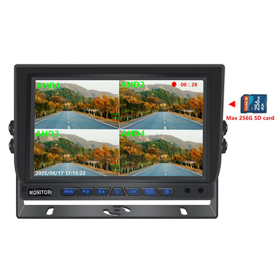 7 cali 1024*600 AHD Monitor Quad Display Samochód Ciężarówka System kamer bezpieczeństwa z funkcją rejestracji
