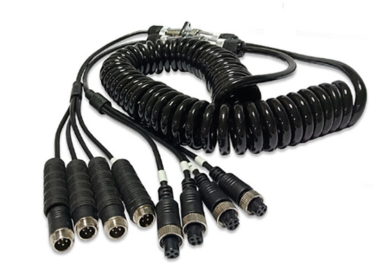 PVC PU Insolation 7-pinowy kabel zasilający przyczepy Złącze wtykowe klasy lotniczej Kabel sprężynowy
