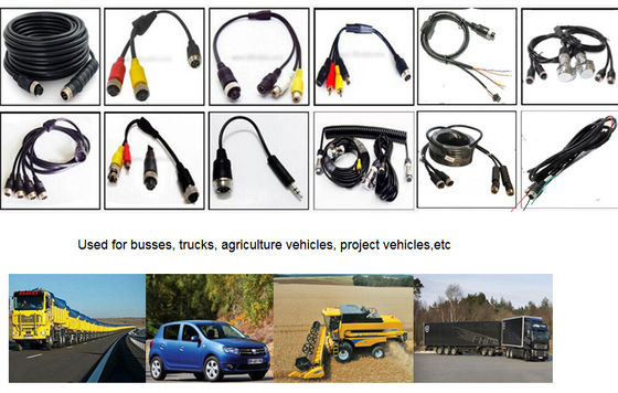 Dostosowanie akcesoriów DVR M12 4pin Kobieta / Mężczyzna Do RCA / BNC Konektor prądu stałego / Kable adaptera