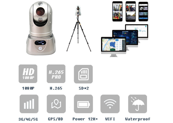 Starlight HD IP Policyjna kamera wideo do nagrywania wideo 4G GPS WIFI 2MP Kamera PTZ