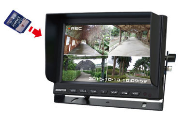 12-24V 4 Split LCD 7/9 calowy monitor samochodowy TFT z osłoną przeciwsłoneczną, karta SD 32 GB