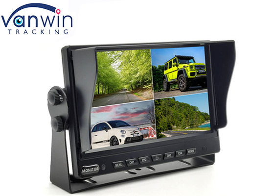 Czarny 7-calowy monitor samochodowy 4-kanałowy ekran HD z wejściem wideo