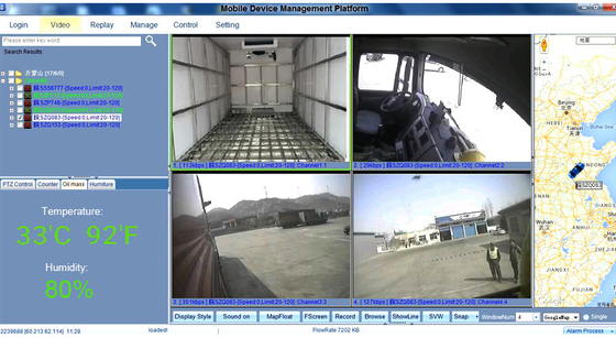 4G Online Video SD card mobilny dvr GPS Tracking Solution Monitoring Temperatury dla ciężarówek chłodniczych