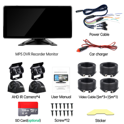 System AI DVR samochodowy BSD Alarm 360° 4CH 10,36 cali Monitor z rejestratorem dla ciężarówki