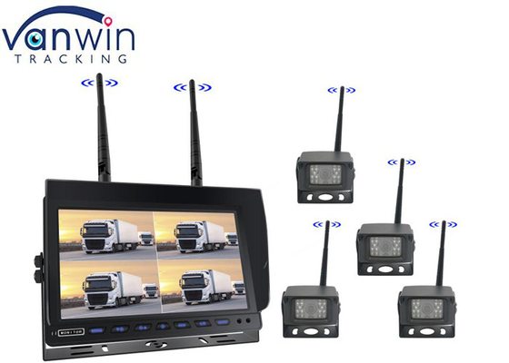 10 cali Quad Split 4ch AHD bezprzewodowy zestaw monitorów samochodowych 1080P