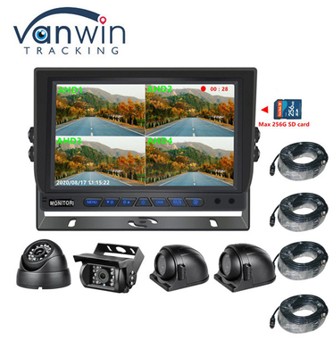 Gorąca sprzedaż 9 cali 1024*600 AHD Quad Display System kamery bezpieczeństwa samochodu ciężarówki z funkcją rejestracji