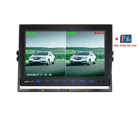 Gorąca sprzedaż 9 cali 1024*600 AHD Quad Display System kamery bezpieczeństwa samochodu ciężarówki z funkcją rejestracji