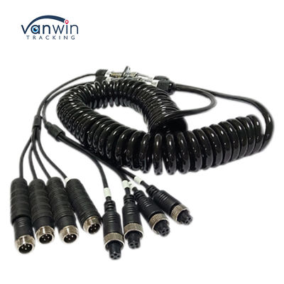 Wideo samochodowe lotnictwo wiązka sprężynowa przyczepa łącznik Wire 4-pin/RCA Spiral Extension Curled Cable