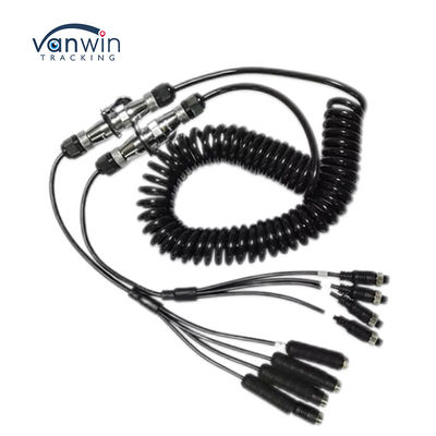 Wideo samochodowe lotnictwo wiązka sprężynowa przyczepa łącznik Wire 4-pin/RCA Spiral Extension Curled Cable