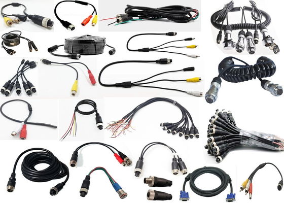 Wideo samochodowe lotnictwo wiązka sprężynowa przyczepa łącznik Wire 4-pin/RCA Spiral Extension Curled Cable