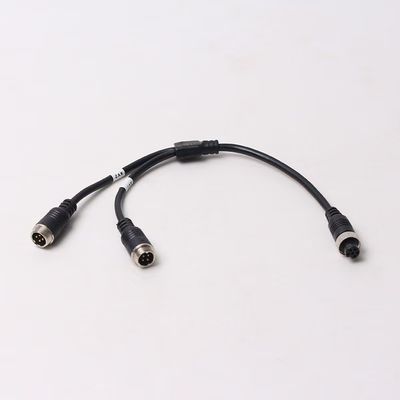 Kabel adaptera lotniczego Podwójne 4-stykowe złącze męskie na 6-stykowe złącze żeńskie dla 2 kamer