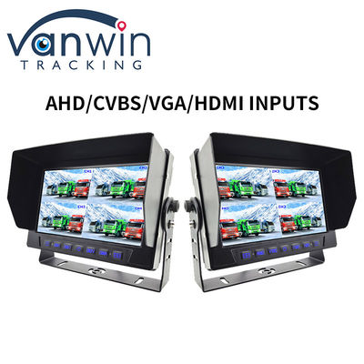 IP69K 7 / 10.1 cali wodoodporne monitora samochodowego AHD Quad TFT dla pojazdów uniwersalnych