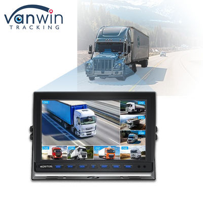9 cali 8 kanałowy monitor AHD Video 1080P Monitor samochodowy LCD IPS dla przyczepy samochodu ciężarowego