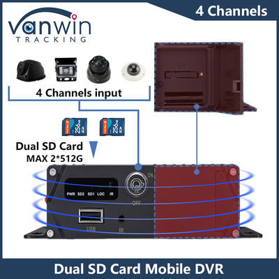 4CH HD Kamery samochodowe Podwójna karta SD Mobilny DVR 4G GPS 1080P MDVR H.265 Rejestrator wideo