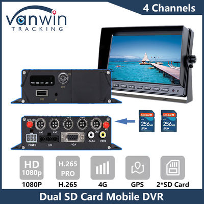 4G GPS Dual SD Card Mobilny DVR 1080P 4CH Kamera CCTV Rejestrator Bezpieczeństwa Mobilny DVR śledzenia