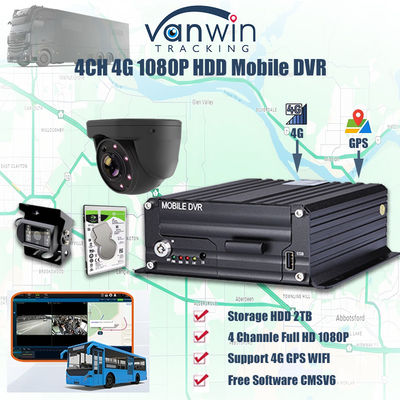 H.265 4CH 1080P HDD Mobilny DVR Pojazd CCTV Kit Rejestrator wideo System kamer MDVR