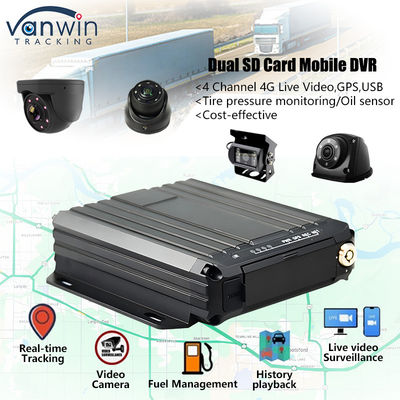 4CH 1080P Dual SD Card Mobilny DVR Wsparcie czujnik oleju 4G Monitoring wideo w czasie rzeczywistym GPS Tracker