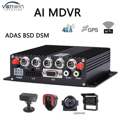 4 kanały ADAS DSM DVR samochodowy z kamerą 4G GPS AHD SD Card Video Recorder do treningu jazdy samochodem Mobilny DVR dla ciężarówki