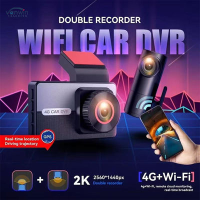 Kamera samochodowa Dash Cam 2K 4G z podwójnym obiektywem, noktowizją, czarną skrzynką DVR do jazdy samochodem