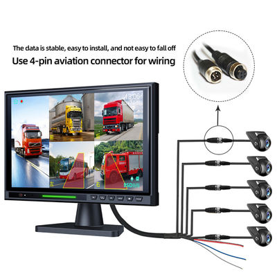 10,1-calowy monitor cofania z ekranem dotykowym IPS 5CH Split DVR, zestaw kamery cofania AHD 1080P BSD dla ciężarówki, autobusu, kampera