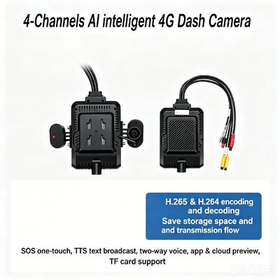 24V 4CH AI Dash Cam Kit Kamera bezpieczeństwa pojazdu DVR z DMS ADAS BSD Kamera boczna dla ciężarówek / autobusów