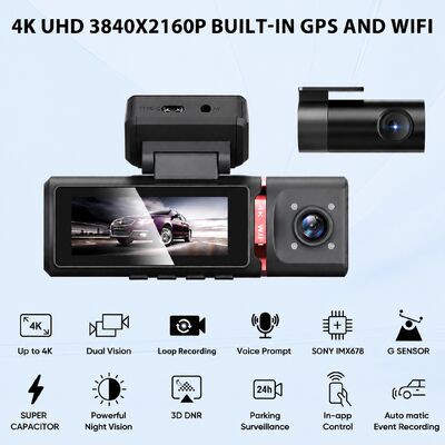 4K Advanced Assisted Driving Dashcam GPS ADAS DMS Z WIFI Wsparciem Do Monitorowania Parkowania