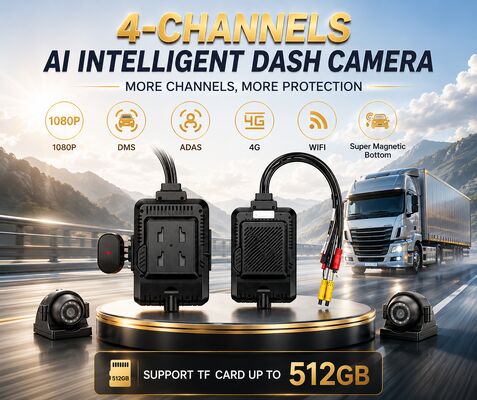 24V 4CH AI Dash Cam Kit Kamera bezpieczeństwa pojazdu DVR z DMS ADAS BSD Kamera boczna dla ciężarówek / autobusów