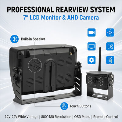 7 cala / 9 cala / 10 cala bezprzewodowy system kamery AHD 1080P z ekranem dotykowym Monitor 2K Active Rearview Camera Kit
