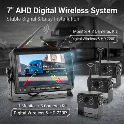 7 cala / 9 cala / 10 cala bezprzewodowy system kamery AHD 1080P z ekranem dotykowym Monitor 2K Active Rearview Camera Kit