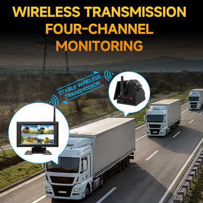 4CH 720P Wireless Dashcam for Trucks, RVs & Buses 7" IPS BSD Alarm, Magnetic Mount, Rechargeable, Plug-and-Play, Rozszerzalny 1-4CH