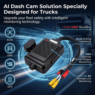 4-kanałowa AI Inteligentna kamera 4G Dash, ADAS + DMS + BSD Active Safety,1080P+720P Nagrywanie dla taksówek