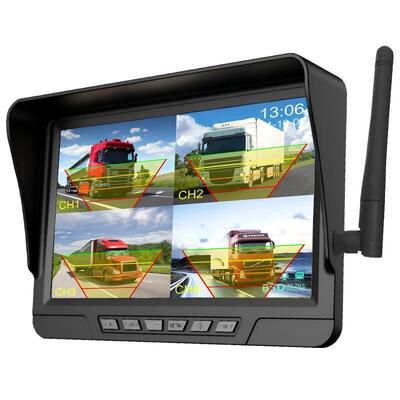 Bezprzewodowy 2-kanałowy zestaw kamery do ciągnika wtykowo-odtwarzającego ′′ 7" monitor IP68 z BSD widzenia nocnego i konstrukcją odporną na wibracje