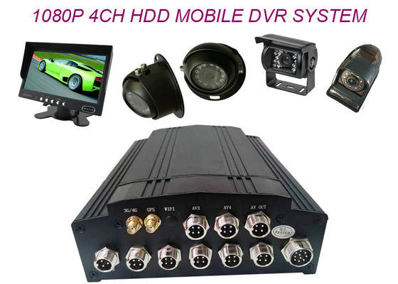 4 kanałowy 1080P HD Mobile DVR CCTV MDVR 2TB HDD Nagrywanie GPS 4G dla ciężarówki / taksówki / autobusu