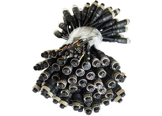 GX 12 M12 4-pinowy kabel połączeniowy Materiał z drutu miedzianego PVC do kamery cofania