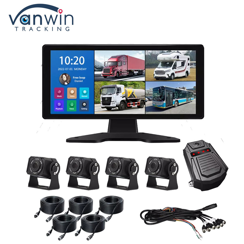 System AI DVR samochodowy BSD Alarm 360° 4CH 10,36 cali Monitor z rejestratorem dla ciężarówki