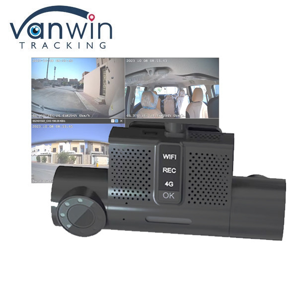 Mini rozmiar przenośny czarny pudełko samochodowe 2CH z funkcją 3G / 4G WIFI GPS dla taksówki