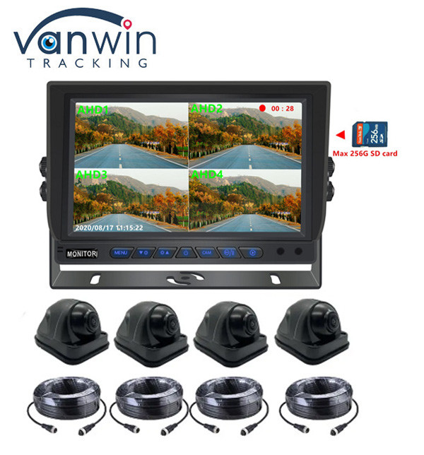 9 cali 1080P Quad Car Monitor Z Funkcją DVR Wsparcie 256G Karty SD Nagrywanie wideo