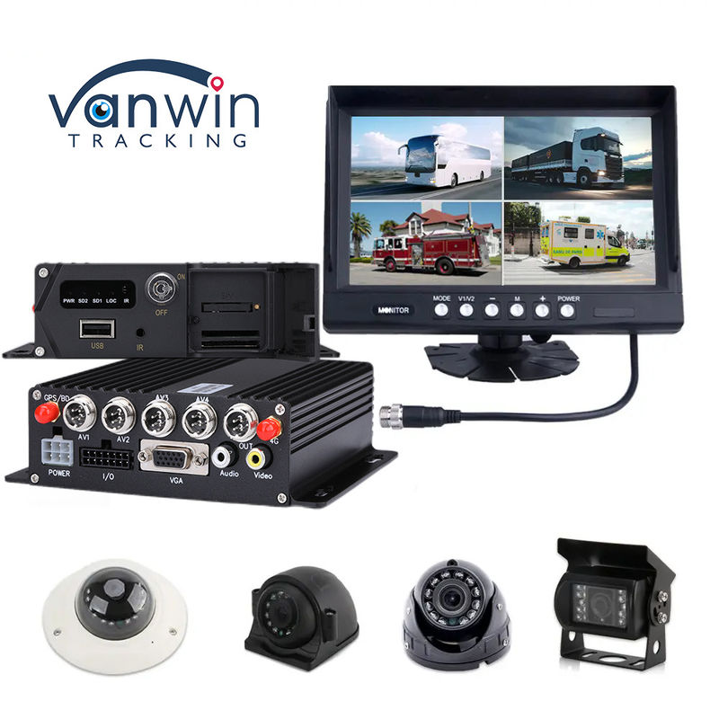 AI MDVR 4CH 1080P H.265 HHD Mobilny DVR Dashcam Rejestrator GPS Mobilny