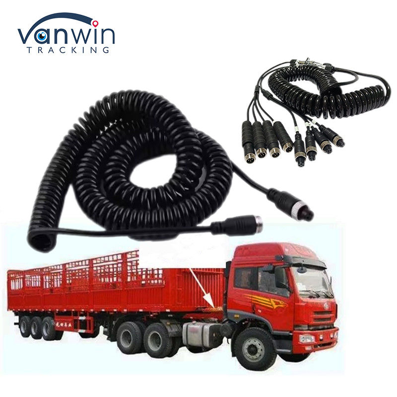 Wideo samochodowe lotnictwo wiązka sprężynowa przyczepa łącznik Wire 4-pin/RCA Spiral Extension Curled Cable