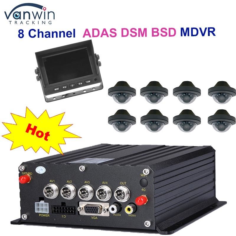 1080P H265 DUAL SD Card 8 Channel Mobile DVR z dyskiem HDD Max 2TB dla taksówek