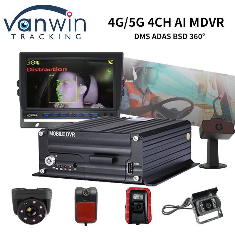Mobilny rejestrator wideo 4-kanałowy AI Truck Bus z obsługą AI DSM ADAS BSD 4G 5G WIFI GPS