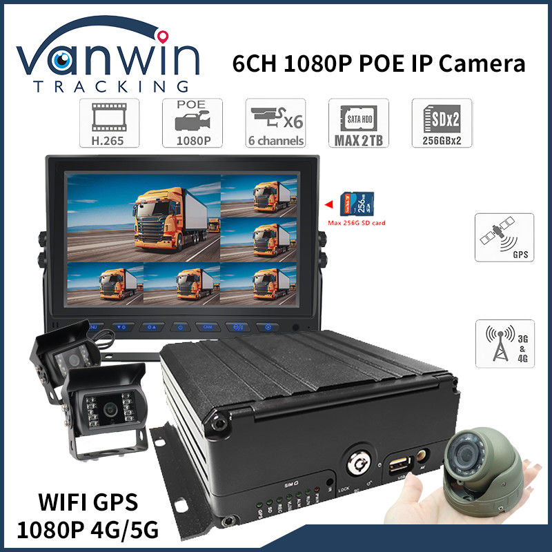 4G 6 Channel H. 265 HDD Mobilny DVR samochodowy dla kamer bezpieczeństwa pojazdu