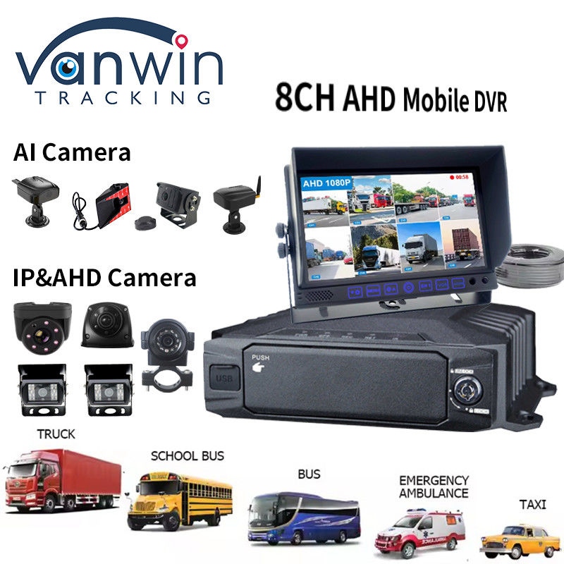 1080p HDD 8ch Mobilny DVR 4g GPS WIFI MDVR Kit System kamery dla śledzenia pojazdów Bezpieczeństwo samochodu