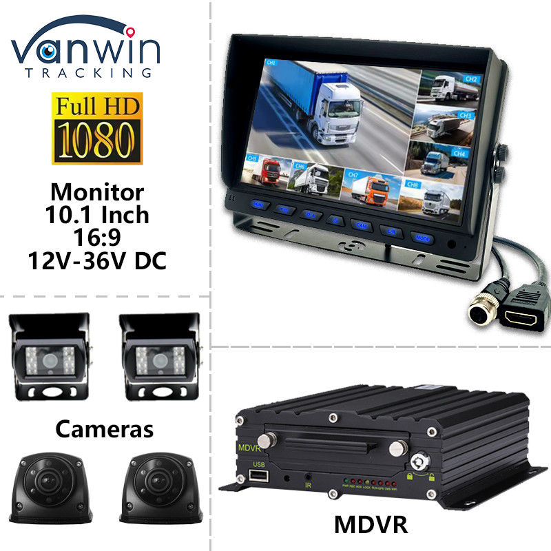 10.1 cali wyświetlacz ekranu samochodowego AHD 8CH MDVR Kamera 1080P Kolorowe systemy monitorowania samochodowego TFT