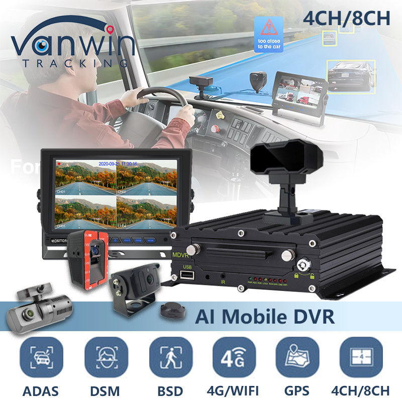 8CH AI BSD ADAS DMS MDVR System HD 1080P HDD Mobilny DVR Z Funkcją 4G GPS WIFI