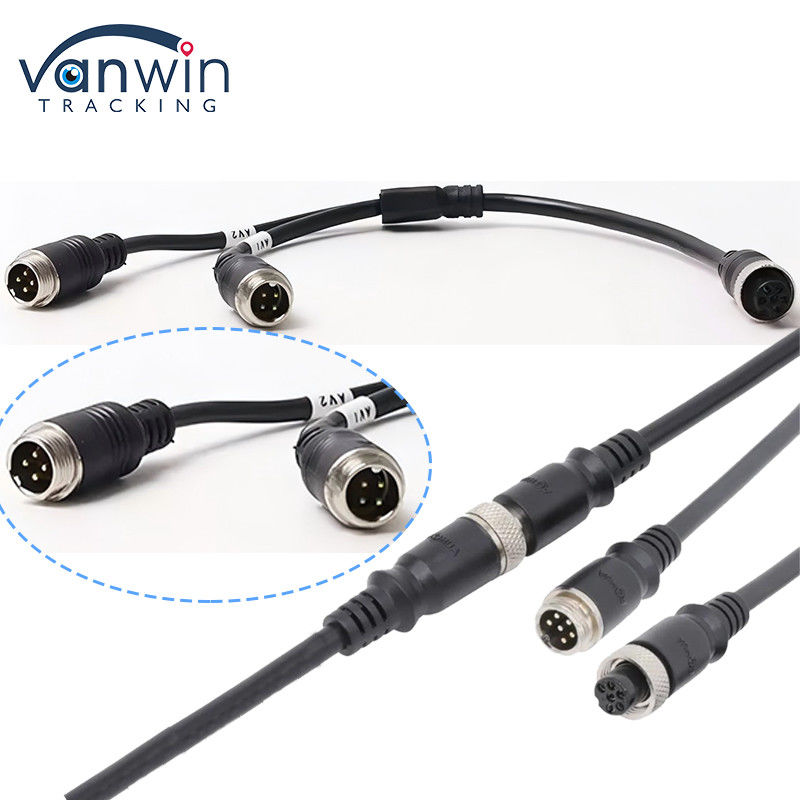 6 Pin Aviation Female To Dual 4P Male Adapter Kabel dla systemu bezpieczeństwa pojazdu