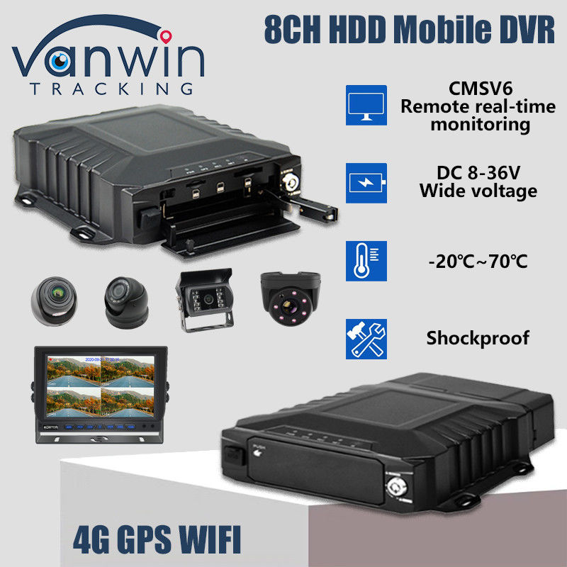8 kanałów 4G Wi-Fi 1080P HDD Mobilny DVR Nadzór nad pojazdem AHD W czasie rzeczywistym Mdvr
