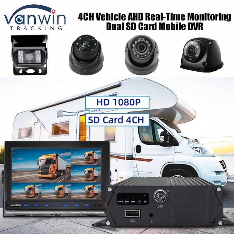 CMSV6 4CH Dual SD Card Mobile DVR 4G GPS Monitoring w czasie rzeczywistym Monitoring wideo MDVR