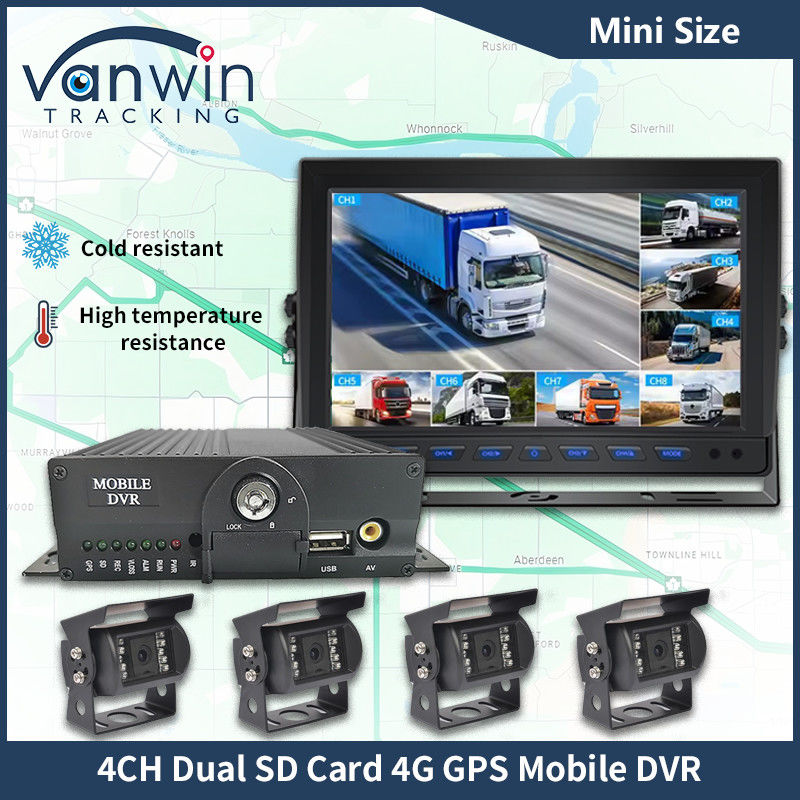 H.265 4CH Full HD Mobile DVR Live Stream Blackbox Recorder 4G Wi-Fi GPS CCTV pojazdu